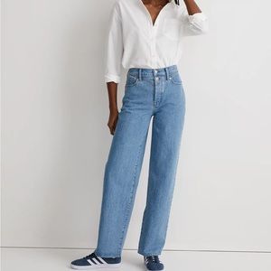 Madewell The Perfect Vintage Wide-Leg Jean in Harding Wash: Button-Fly Edition